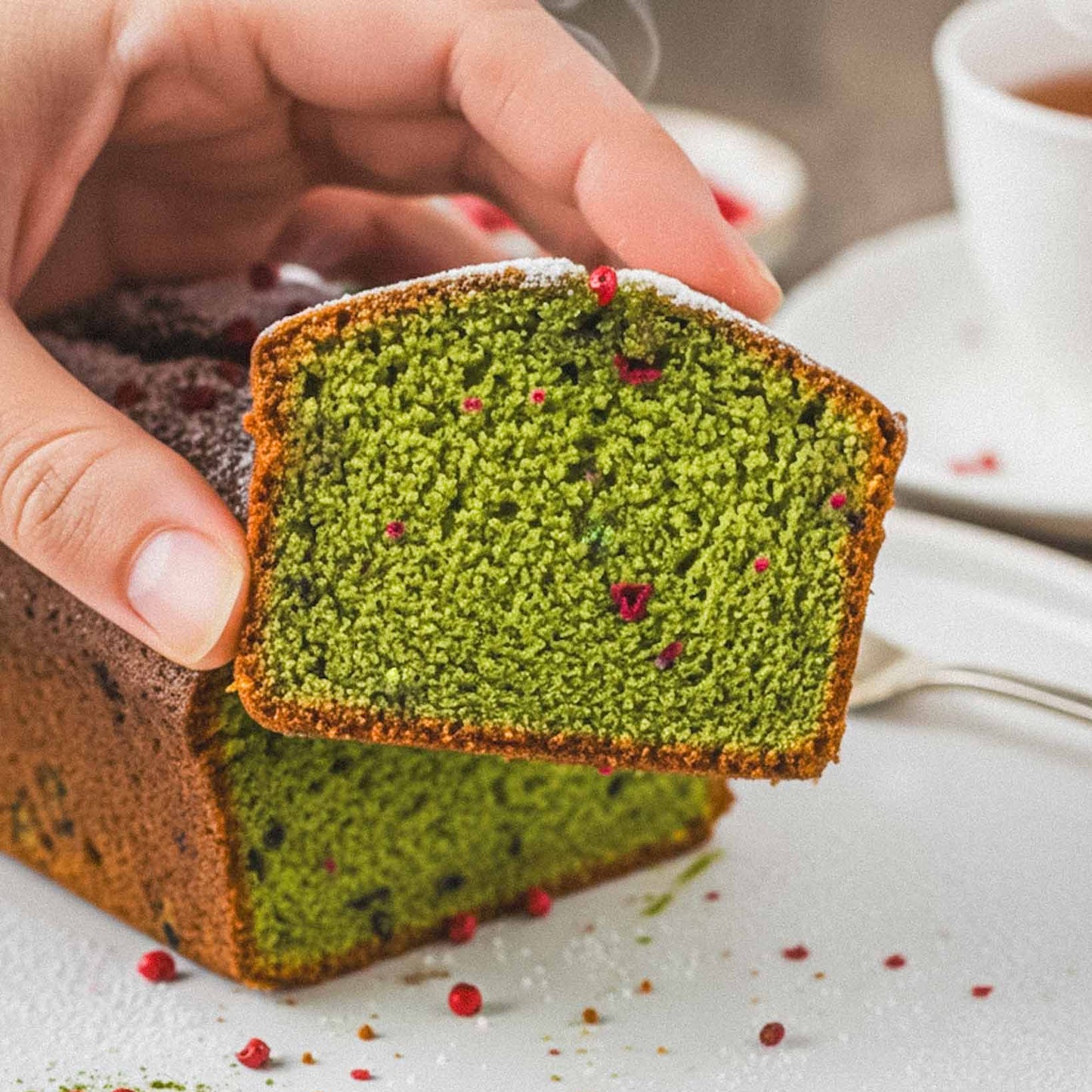緑茶とピンクペッパーのパウンド（ホール）｜グルテンフリー